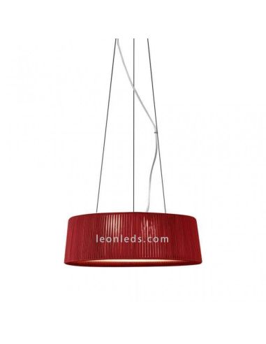 Suspension en corde fait main 60cm Drum 3xE27 | Éclairage LeónLeds | plafonnier rouge