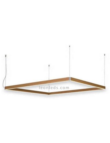 Suspension LED rectangulaire pour design de plafond Manolo | Éclairage LeónLeds | lampe en bois