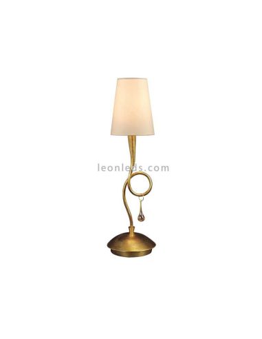 Lampe de table classique dorée série Paola 1XE14 Mantra Iluminación | Éclairage LeonLeds