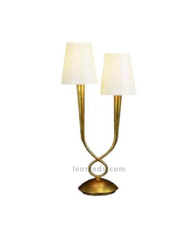 Lampe de Table Grandes Ampoules Paola Or Classique 2XE14 Mantra | Lampe de table Leonleds