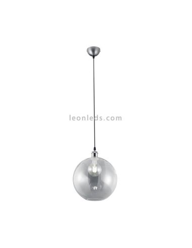 Suspension boule de verre Dino nickel | leonleds