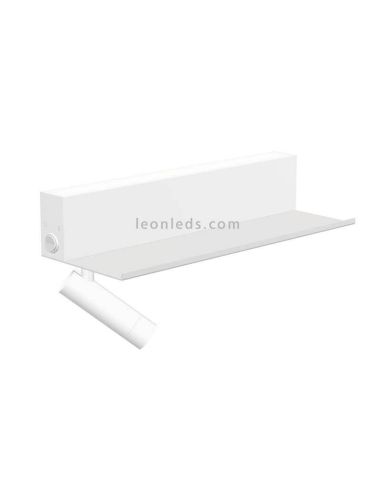 Aplique estantería LED con lector orientable y USB TI-ZAS | LeónLeds Iluminación | lámpara de pared blanca