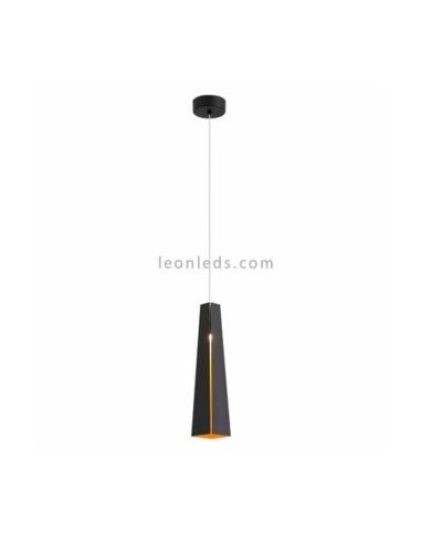 Lampe à suspension moderne noire et dorée Pluma de la marque Faro Barcelona | Éclairage LeonLeds