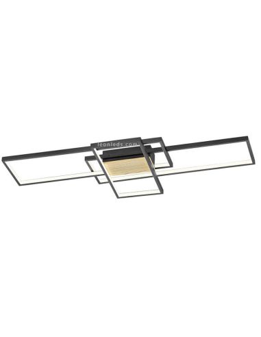 Plafonnier LED bois et noir Tucson avec 3 niveaux d'intensité lumineuse 35W Trio Lighting | leonleds