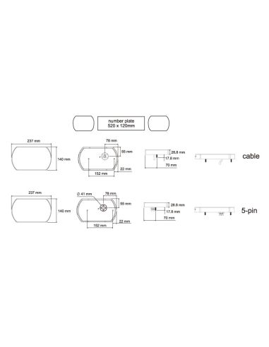 Lanterna traseira de LED com Triângulo 12/24V Aprovado Lucidity 26017 | Leon Iluminação LED