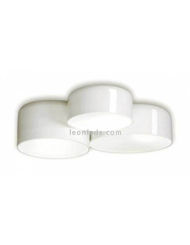 Plafonnier série Pot, couleur Blanc brillant, 3 lumières, marque Ole By FM Iluminación | Éclairage LeonLeds