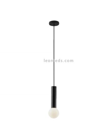 Suspension E14 Mist en acier et verre noir