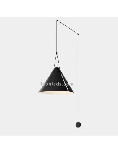 Grande suspension conique en forme de cloche Super Attic 1xE27 | Éclairage LeónLeds | luminaire cône noir