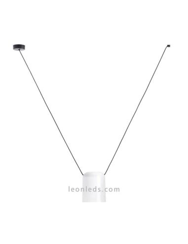 Suspension cylindrique pour source lumineuse latérale Attic Pendant 1xE27 | Éclairage LeónLeds | luminaire blanc