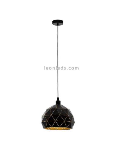 Luminária de teto E27 Roccaforte Ø40cm preto e dourado