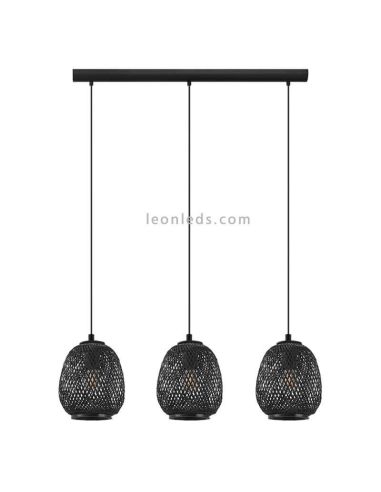 Suspension Dembleby 3xE27 en bois noir