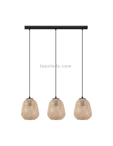 Suspension Dembleby naturel 3 lumières en bois