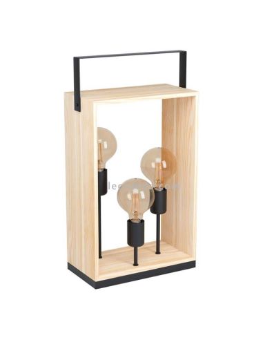 Lampe de table Famborough avec 3 lumières en bois