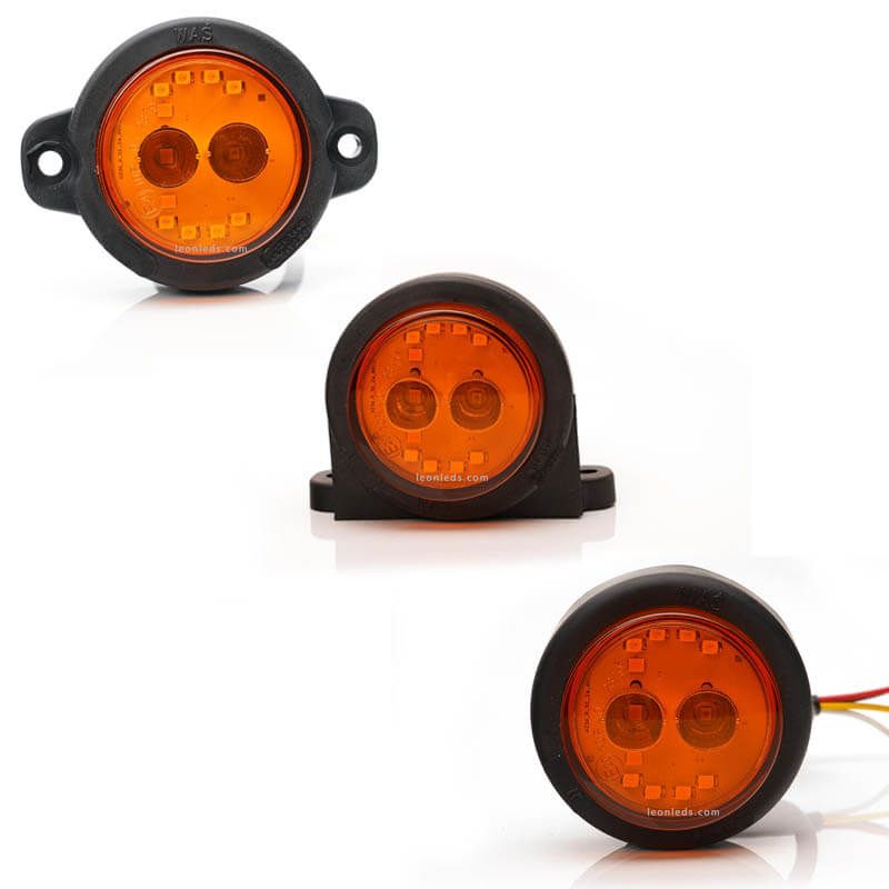 Mini feu arrière LED rond et homologué avec 3 fonctions 12V 24V