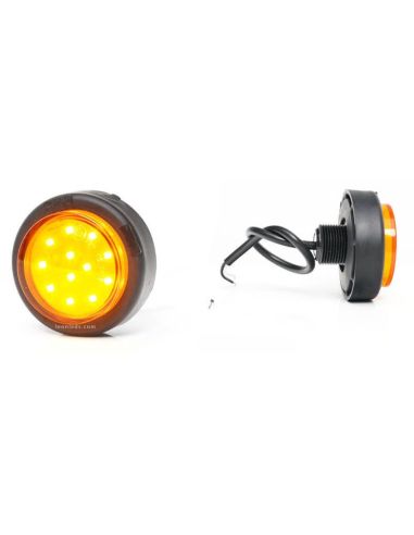 Luz LED intermitente redonda e aprovada 12V 24V 2A Suporte traseiro 1533 2A Was | leonleds