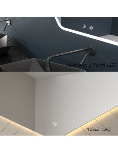 Miroir LED avec cadre avec différentes finitions Corcega