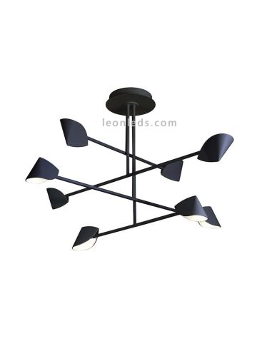 Plafonnier LED Capuccina noir 8 lampes