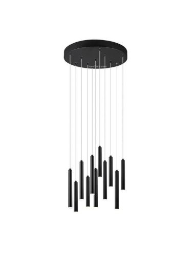 Lámpara colgante LED Tubular con forma redonda en acabado Negro 27,5W 3000K Trio 321691132 | LeonLeds