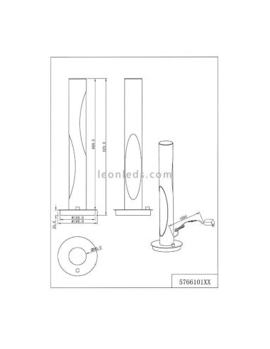 Lámpara de mesa LED de metal Cisalo con interruptor