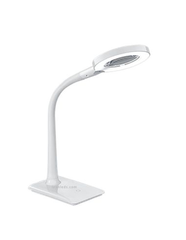 Gooseneck de LED branco com lupa 3X 4 níveis de potência Lupo Trio Lighting | leonleds