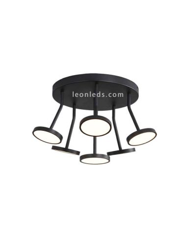 Plafón de techo LED negro Corvus 6x7W