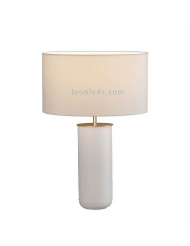 Lindana candeeiro de mesa em tecido branco e dourado