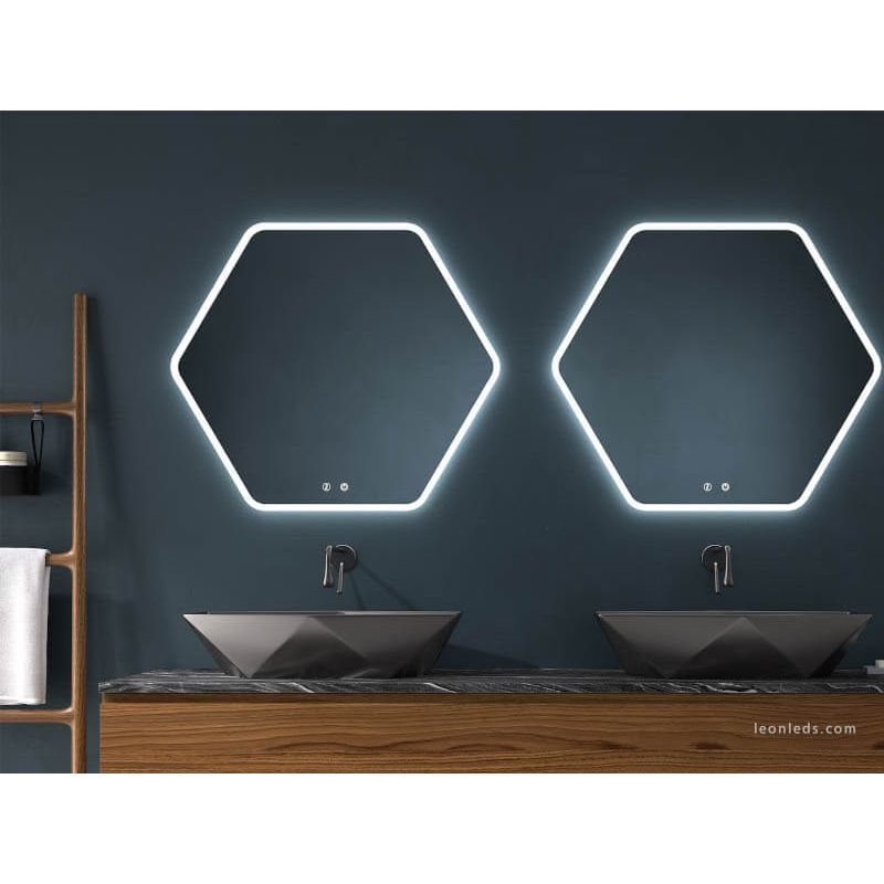Espejo LED hexagonal para Baño con Antivaho Mare Eurobath