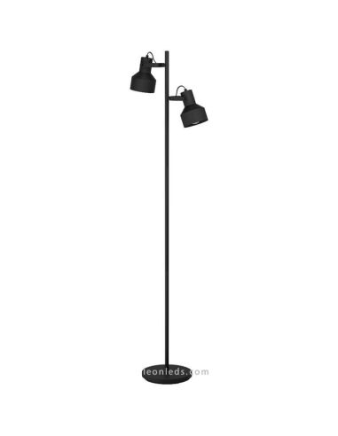 Lampadaire noir total à 2 lumières Casibare 1XE27 Eglo | leonleds