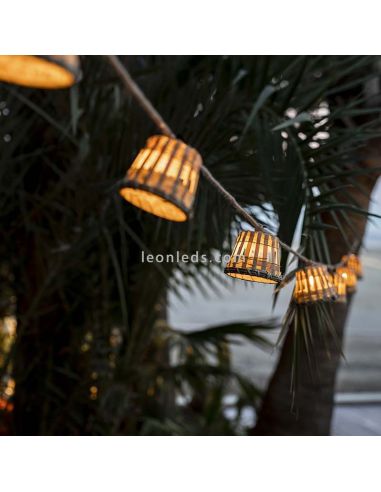 AURORA Guirlande lumineuse d'extérieur Bambou/Rotin/Jute 10