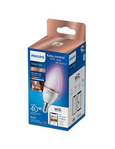 Boîte Ampoule Bougie LED RVB avec Wiz, Wi-Fi et Bluetooth Dimmable E14 Eglo | leonleds