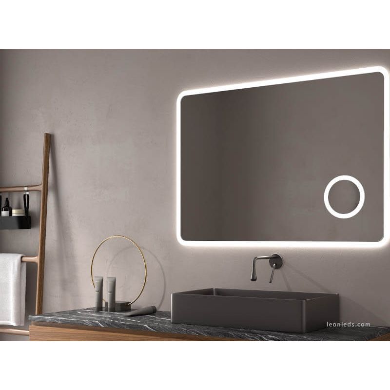 Espelho de luz LED espelho de casa de banho INALCO com aquecimento  espelhado - 58 x 90