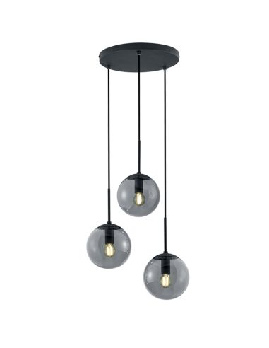 Plafonnier 3 boules de verre Balini Noir 308590342 | leonleds