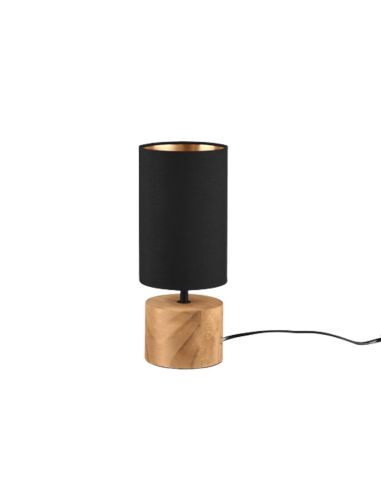 Lampe de table cylindrique noire Woody