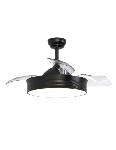 Ventilateur de plafond LED réglable noir Bombay