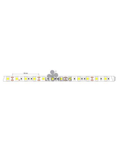 Fita LED 240 LEDs/M SMD 2835 12V IP20 14,4W/M Branca Quente 3000K