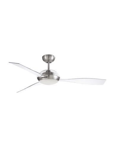 Ventilador LED Sirocco em aço e vidro 3000k