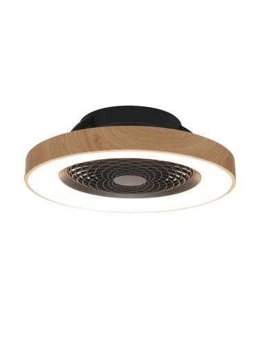 Ventilateur Tibet bois et LED noir