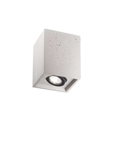 Plafonnier carré en chêne PL1 Cement Ideal Lux | leonleds