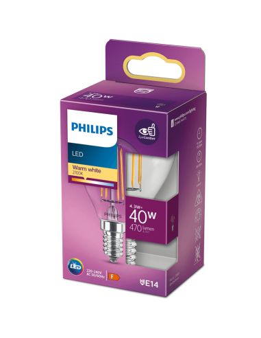 Ampoule E14 LED 4.3W - 40W P45 Filament 8718699763152 Philips | leonleds