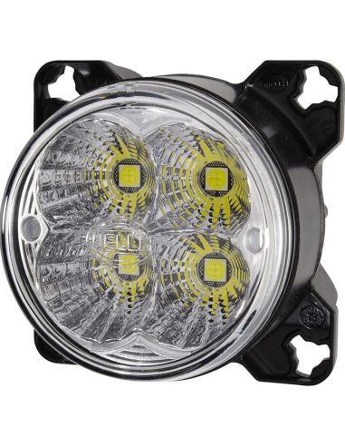 Luz de trabalho embutida LED redonda 42w de longo alcance Hella 1G0 996 263-511 com plugue Deutsch Modul 90I | leonleds