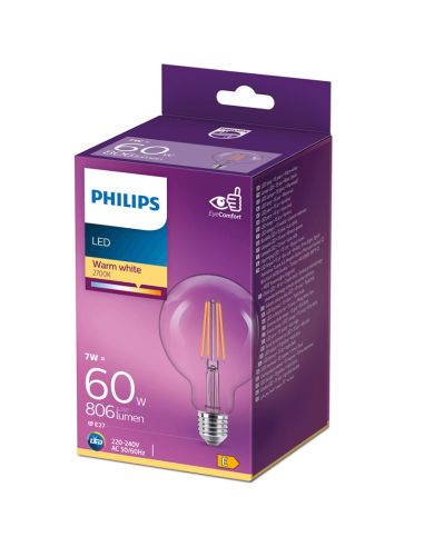 Ampoule LED Box Globe G93 Filament 7W - 60W 806Lm Lumière Chaude 2 700K Philips 8718699770501 | leonleds