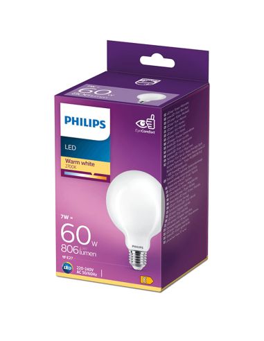 Lâmpada Globo G93 E27 7W - 60W 2700K Vidro Opaco Philips | leonleds