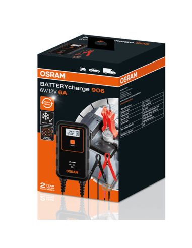 Chargeur Intelligent pour Moto ou Voiture 6V et 12V 6A BATTERYcharge 906 Osram | leonleds