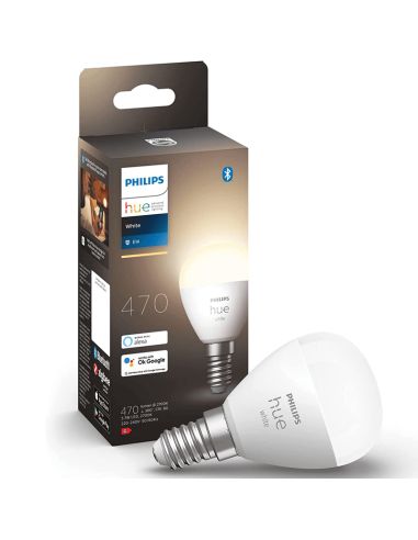 Ampoule LED Sphérique Intelligente Hue 470Lm 5.7w 2700K Compatible avec Alexa Google Home Philips | leonleds