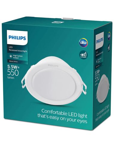 Downlight LED redondo 6W 550Lm branco Philips | leonleds