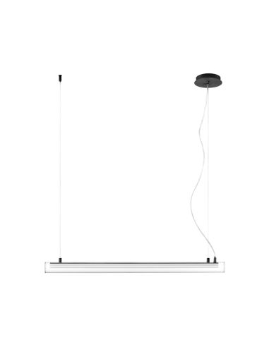 Petite suspension LED Oslo en verre et métal noir