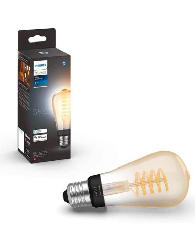 Philips Pack 3 Bombillas LED Hue White Filamento Espiral A60/ST64