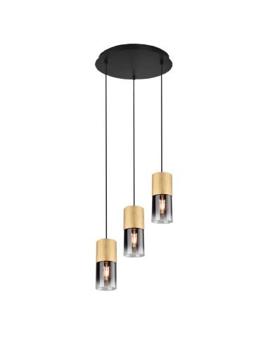 Suspension Robin bronze mat 3 lampes