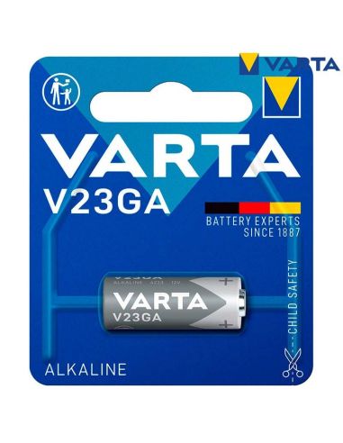 Pile alcaline V23GA (23) 12V pour télécommande Blister 1 Unité. Varta 4008496261628 | leonleds