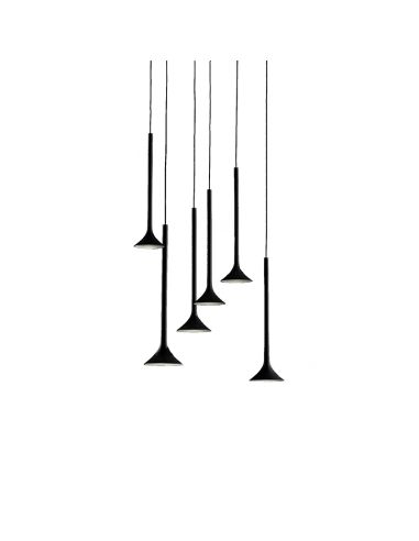 Suspension LED Alive 6 lampes noir